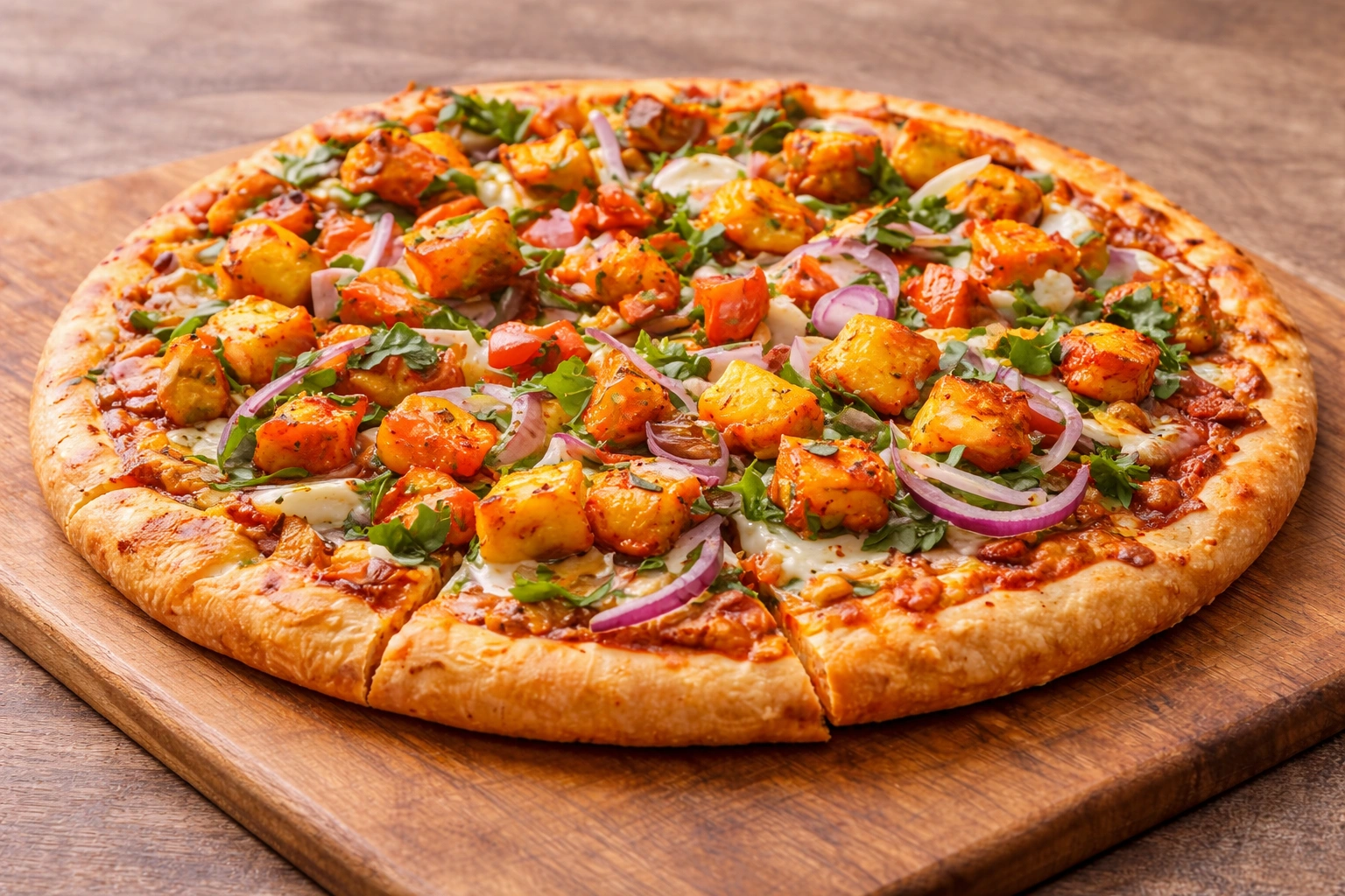 Shahi Paneer Pizza at Uniq Pizza Cavanagh Heritage Valley Edmonton